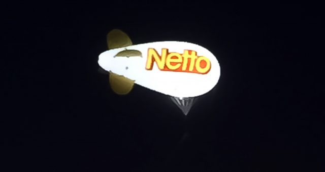 1 ballon dirigeable publicitaire 6m pour la promotion de NETTO