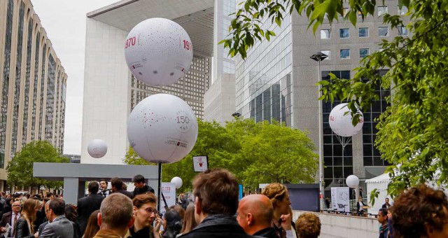 Ballon sur trépied et hélium: la Société Générale fête ses 150 ans !