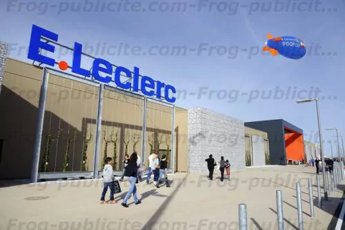 ballon dirigeable hélium bleu e.leclerc st gopole