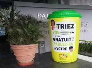 PLV gonflable sur-mesure forme poubelle Dastri structure personnalisée