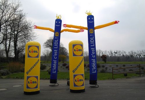structures publicitaires gonflables pour l'enseigne Lidl