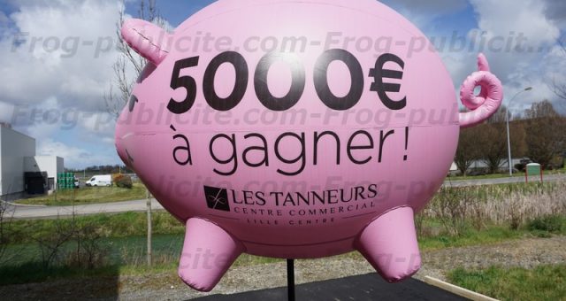Un cochon gonflable géant | Jeu concours centre commercial