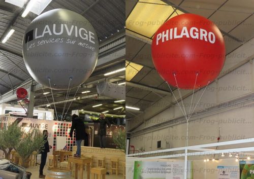 2 ballons publicitaires personnalisés Lauvige et philagro pour le salon SITEVI à Paris