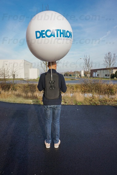 homme ballon | Ballon sac à dos Décathlon 80cm pour street marketing