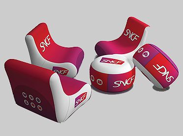 mobilier publicitaire gonflable pour habillage stand professionnel