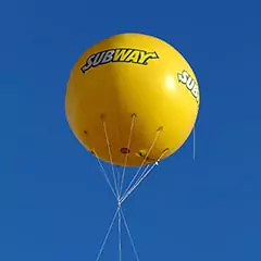 Ballon publicitaire hélium géant Subway 3m diamètre impression 4 faces
