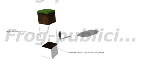 simulation 3D cube gonflable total covering projet artistique guillaume lepoix