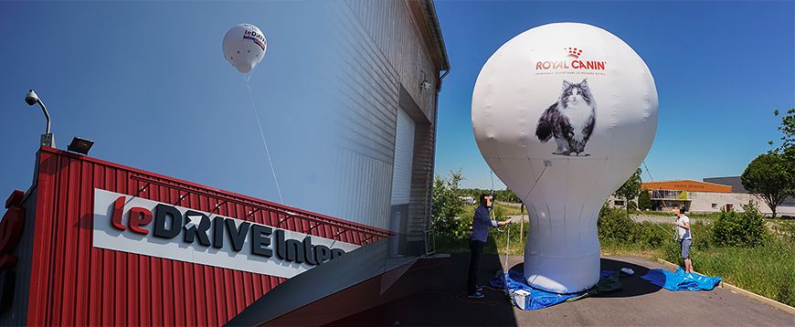 montgolfière publicitaire auto-ventilée ou gonflable pour animation commerciale ou événementiel