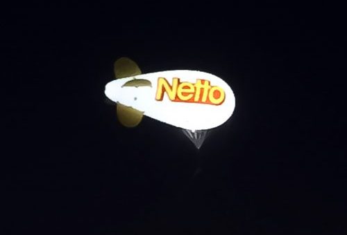 1 ballon dirigeable publicitaire 6m pour la promotion de NETTO