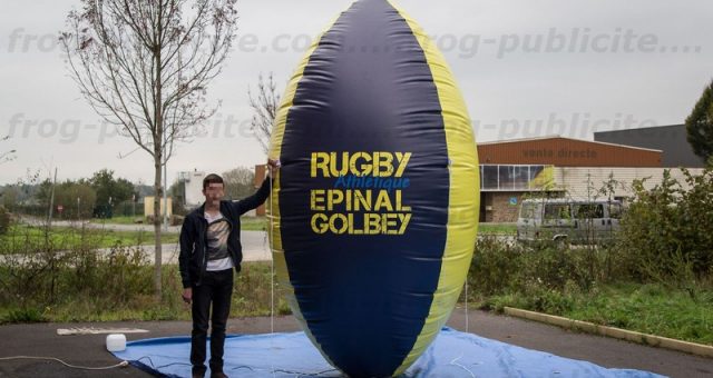 Objet publicitaire gonflable personnalisé | forme ballon de rugby