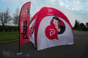 Tente gonflable publicitaire personnalisée Stéphane Plaza Immobilier