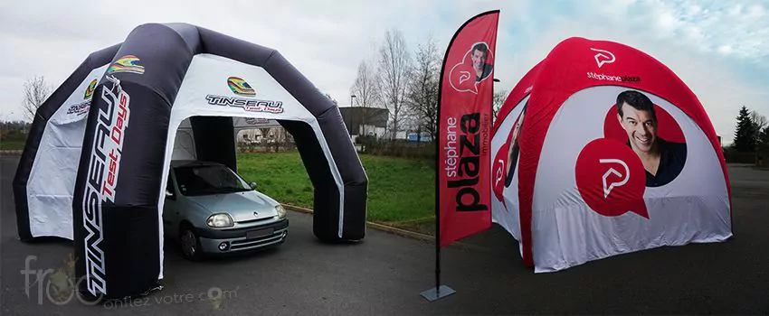 tente publicitaire personnalisée plaza immobilier